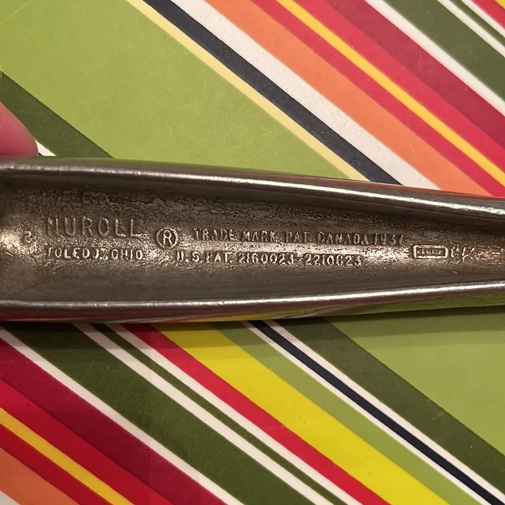 RARE Vintage Nuroll aluminum 7-1/8” ice cream scoop Toledo, Ohio patent 1937